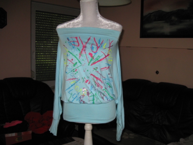 *** Tunika ~ Fledermausshirt ~ Fledermausärmel ~ Babydoll ~ Oversize ~ Sweatshirt ~ Schulterfrei ***