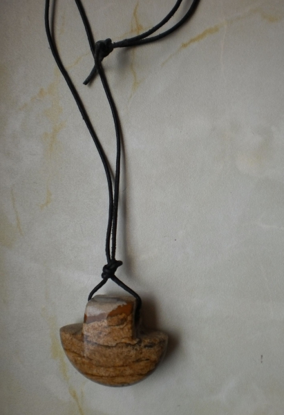 Landschaftsjaspis-Kette: Besonderes wuchtiges Design!