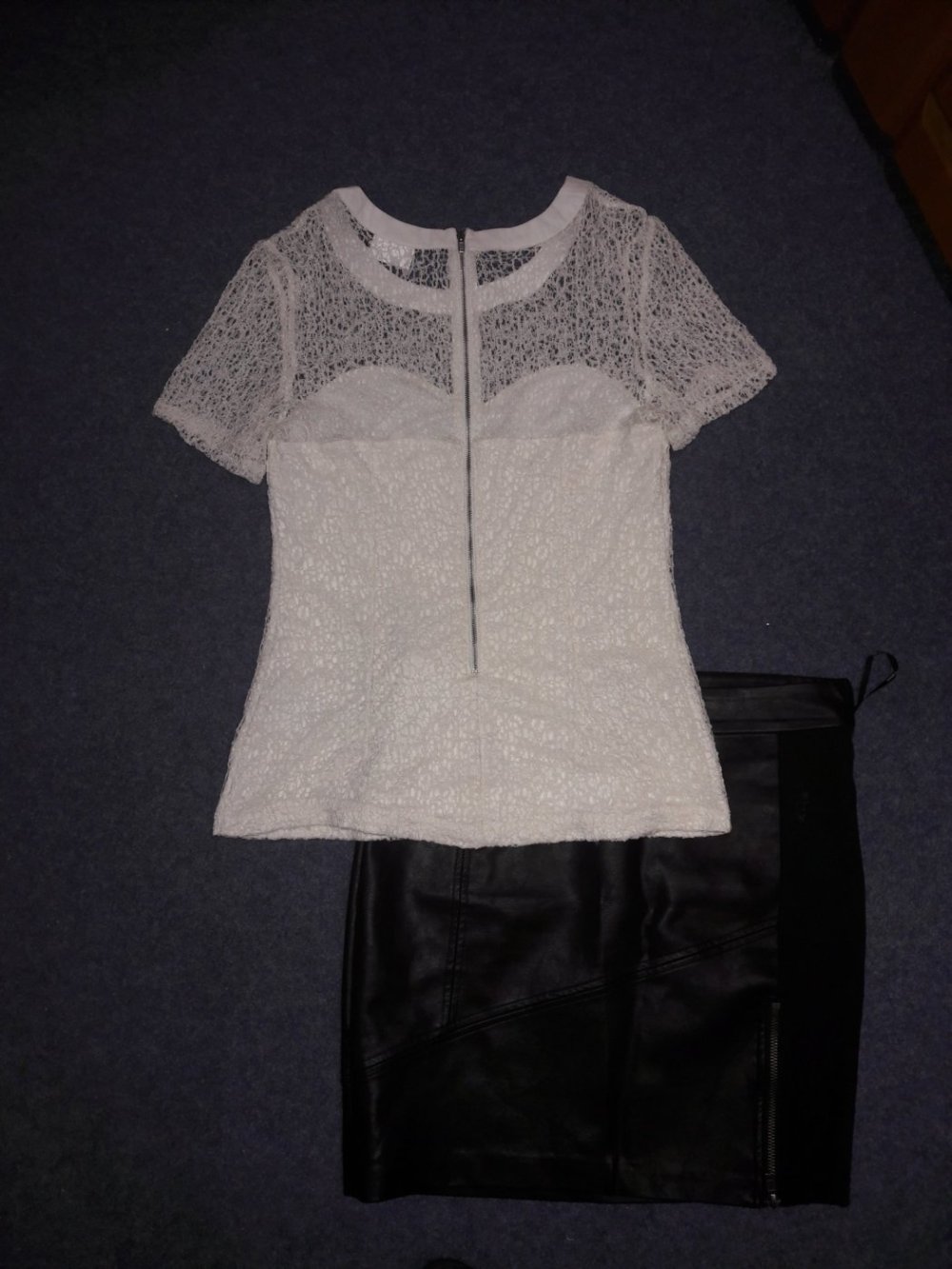 Bluse Top Shirt T-Shirt Hemd Vila Vero Moda Gr. M 38 spitze Tunika Spitzentop