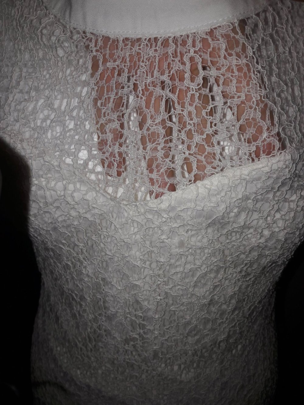 Bluse Top Shirt T-Shirt Hemd Vila Vero Moda Gr. M 38 spitze Tunika Spitzentop