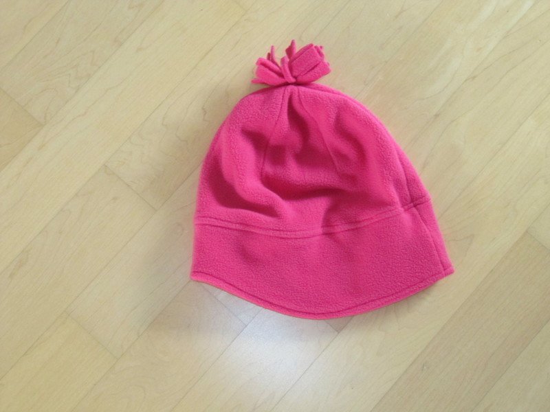 Fleece Mütze 98/104 pink Bommel