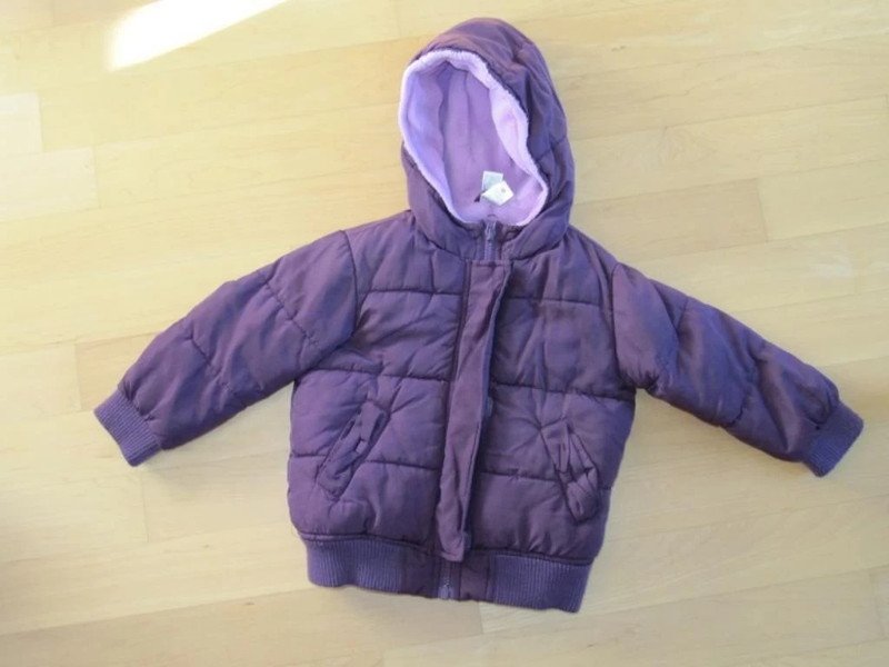 Lila Steppjacke mit Kapuze Gr.92 Baby Club