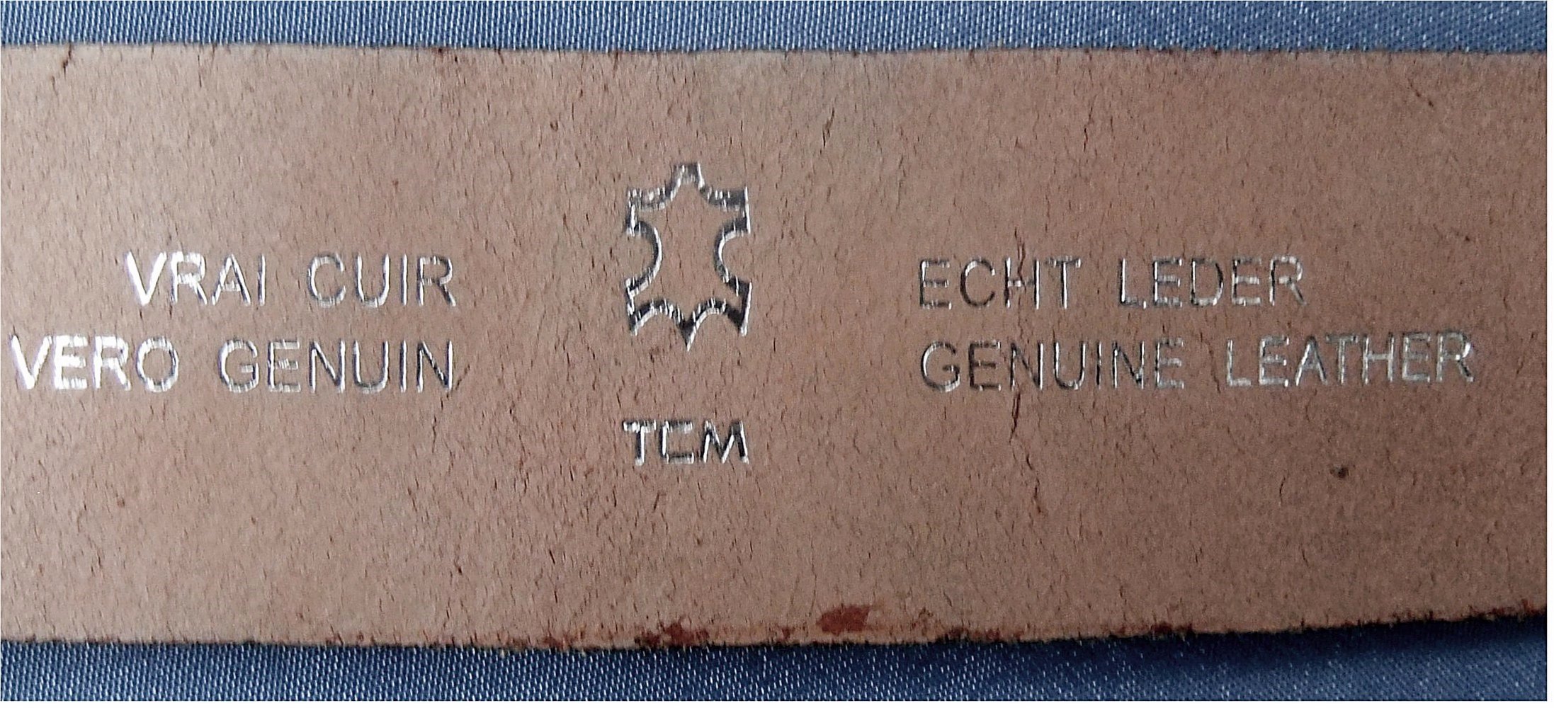 Echtleder Gürtel von TCM - ca. 90 cm - Pastellbraun mit glänzender antrazither Schnalle - Neu