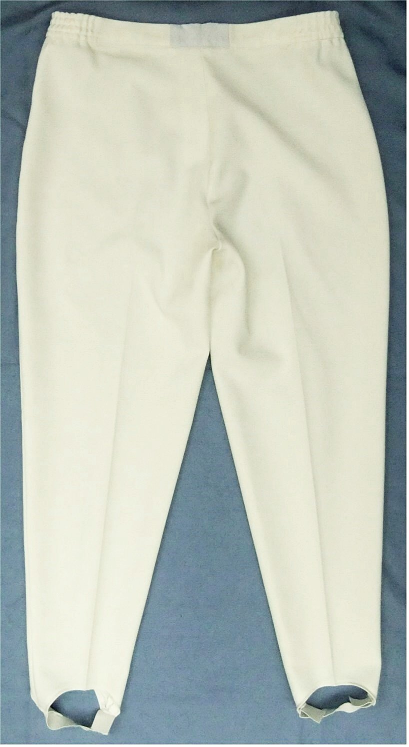 Steghose / Bundfalten-Hose - hellgelblichweiß - etwa Größe 40 