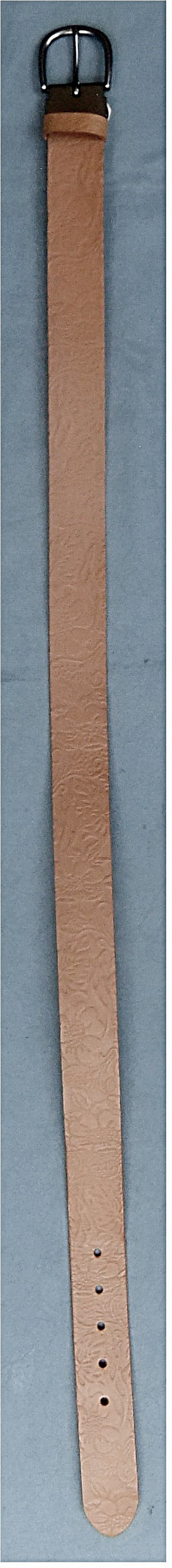 Echtleder Gürtel von TCM - ca. 90 cm - Pastellbraun mit glänzender antrazither Schnalle - Neu