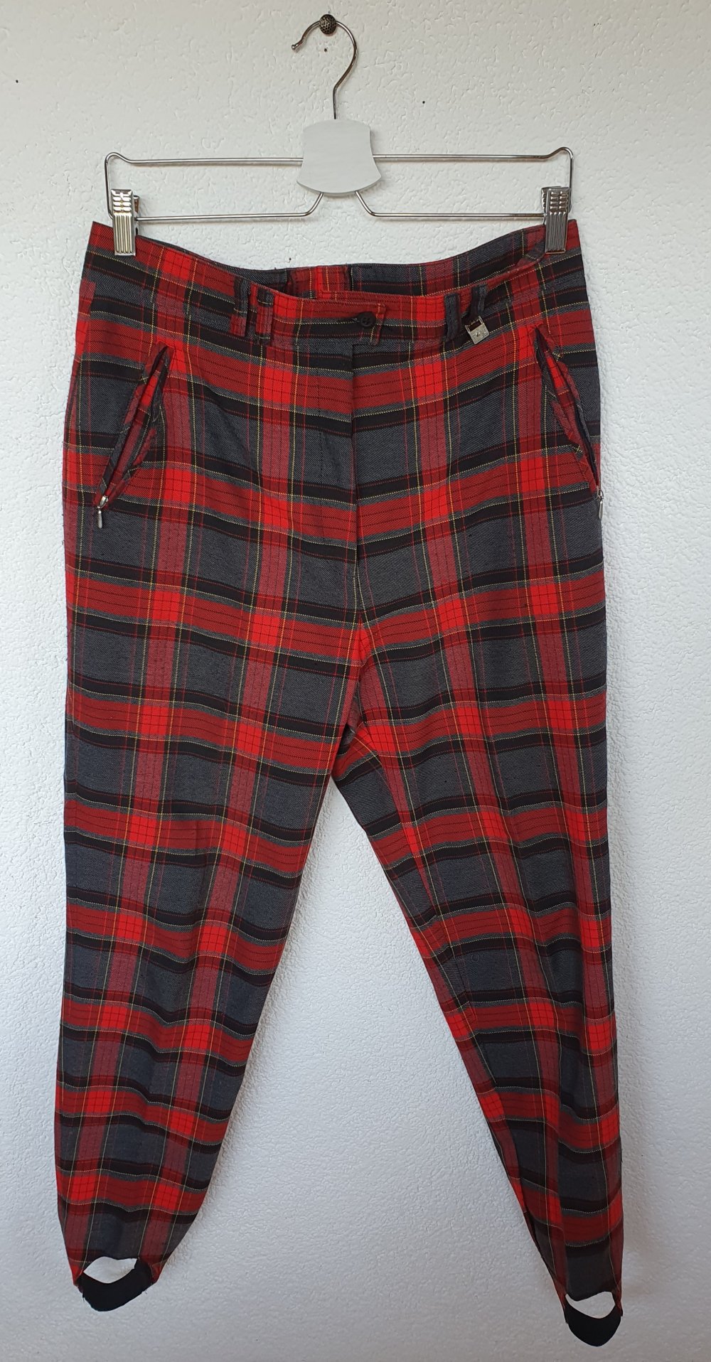 Rot-karierte Hose von Toni Dress ca. Größe 40