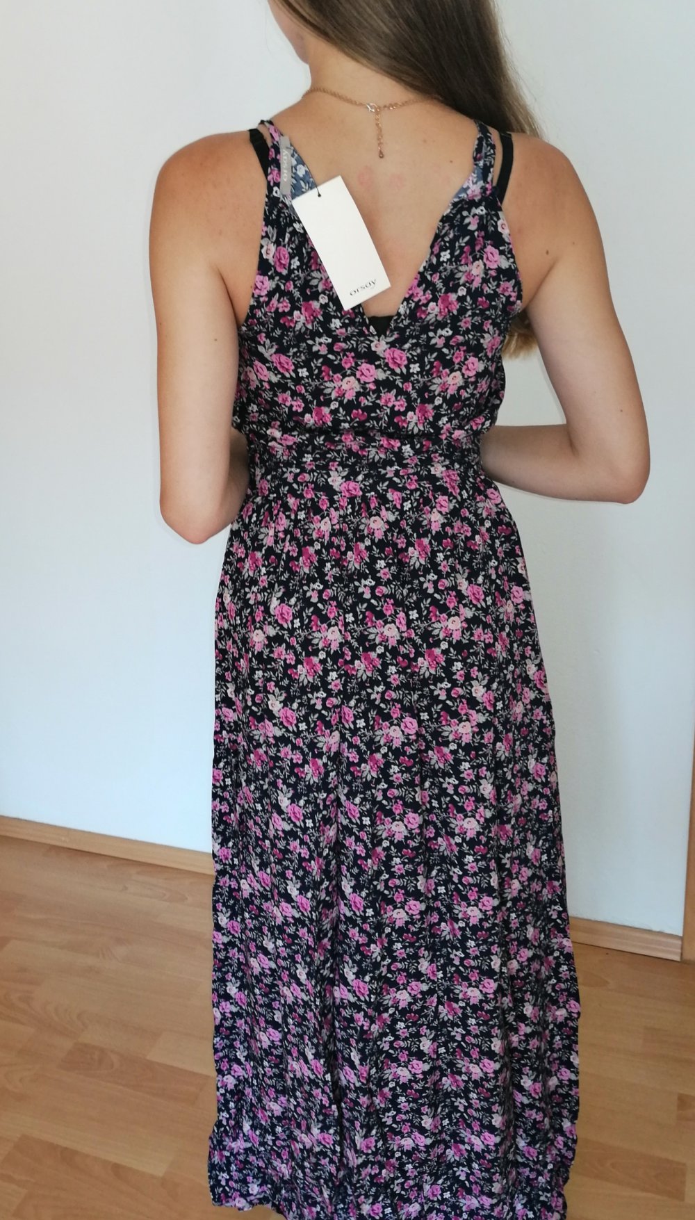 NEUES! Edles langes Blumen Muster Kleid für den Sommer, Herbst und besondere Anlässe