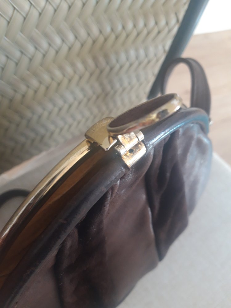 Braune Vintage Abendtasche Theatertasche Clutch