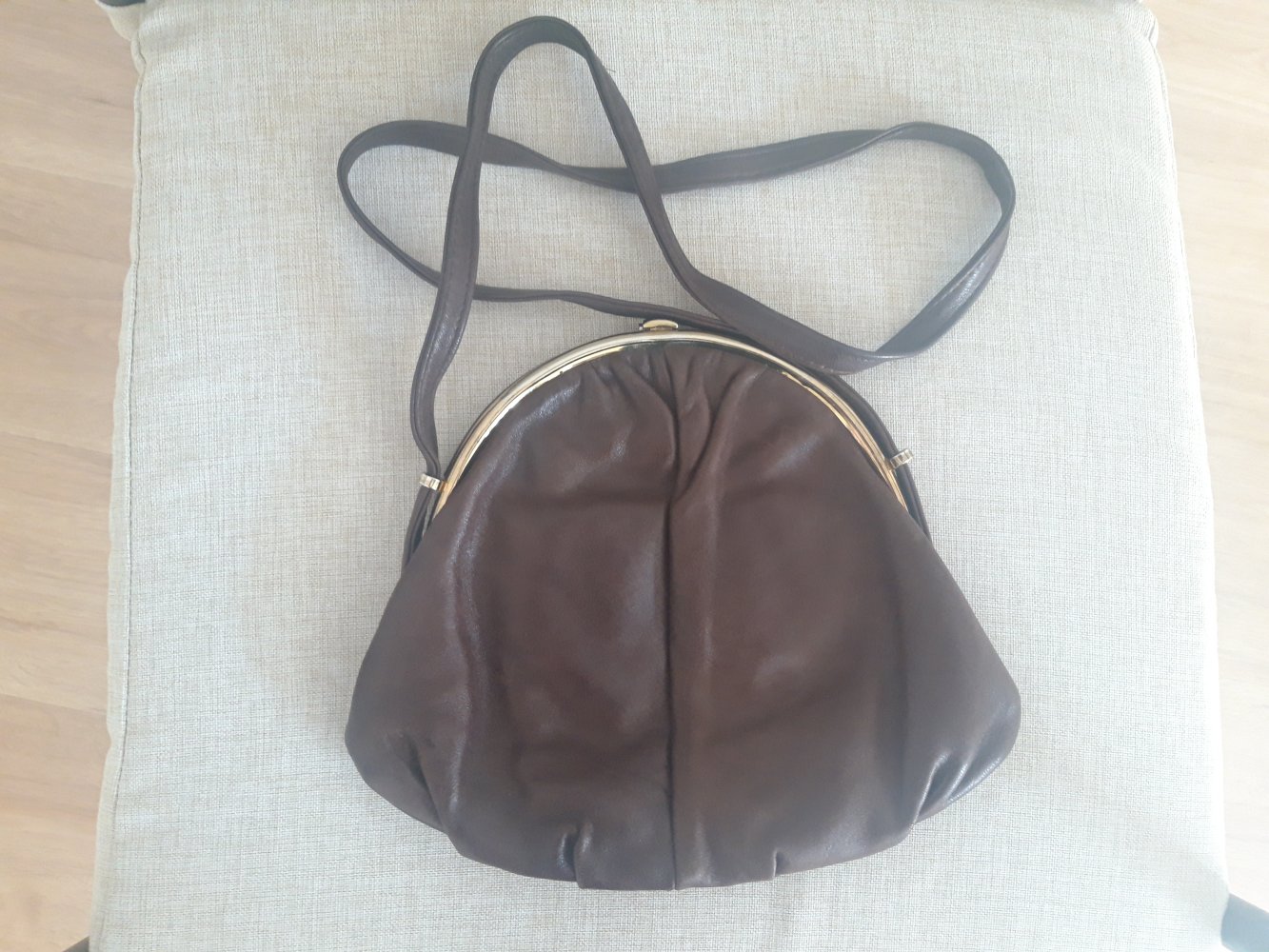Braune Vintage Abendtasche Theatertasche Clutch