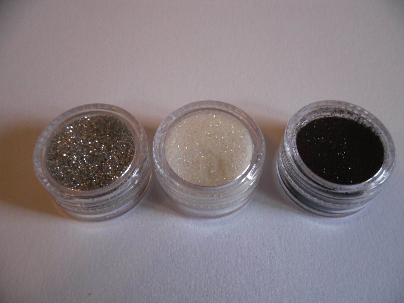 Nail Art Glitter weiß silber schwarz