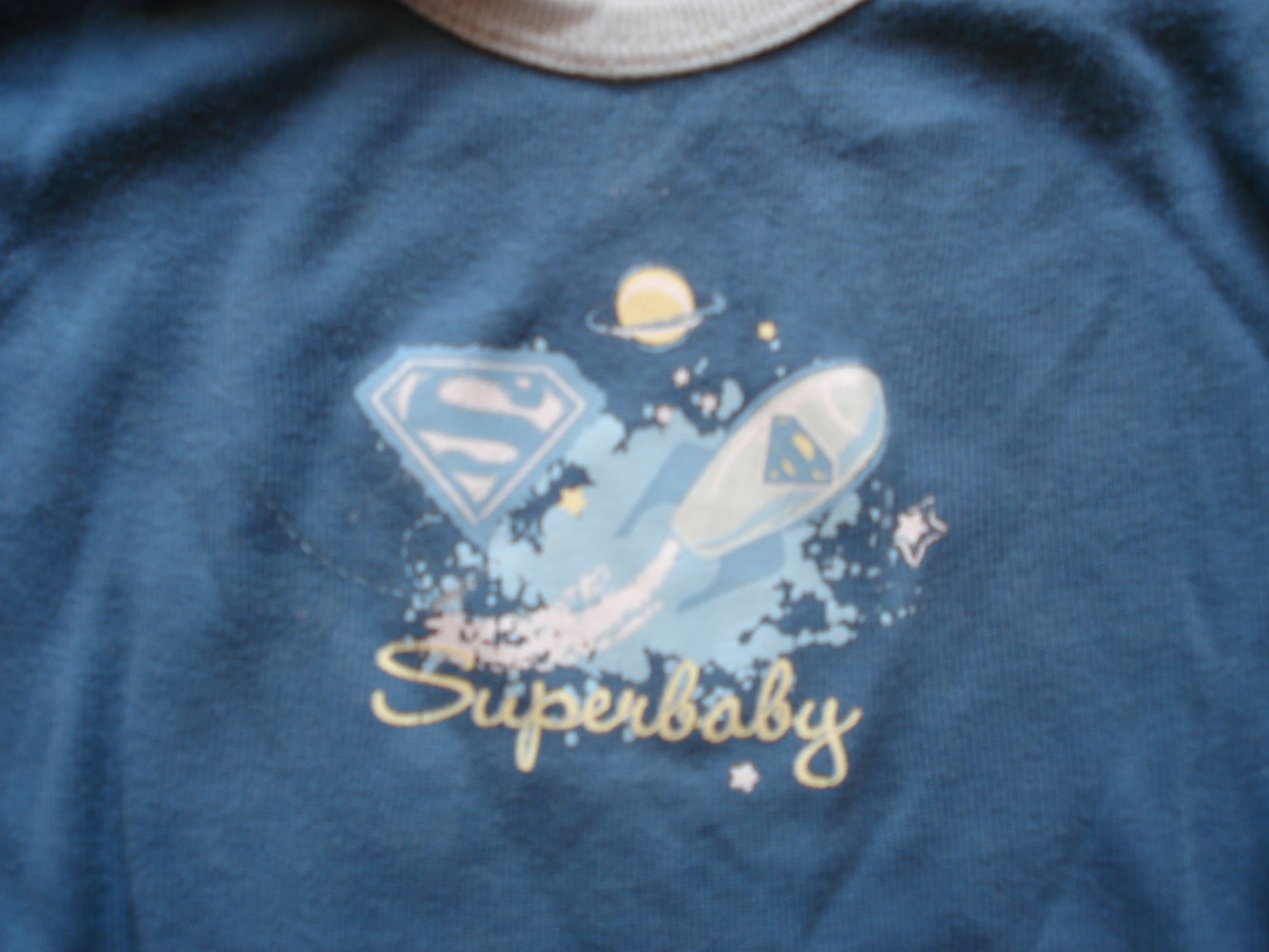 blauer Langarm-Body Superbaby