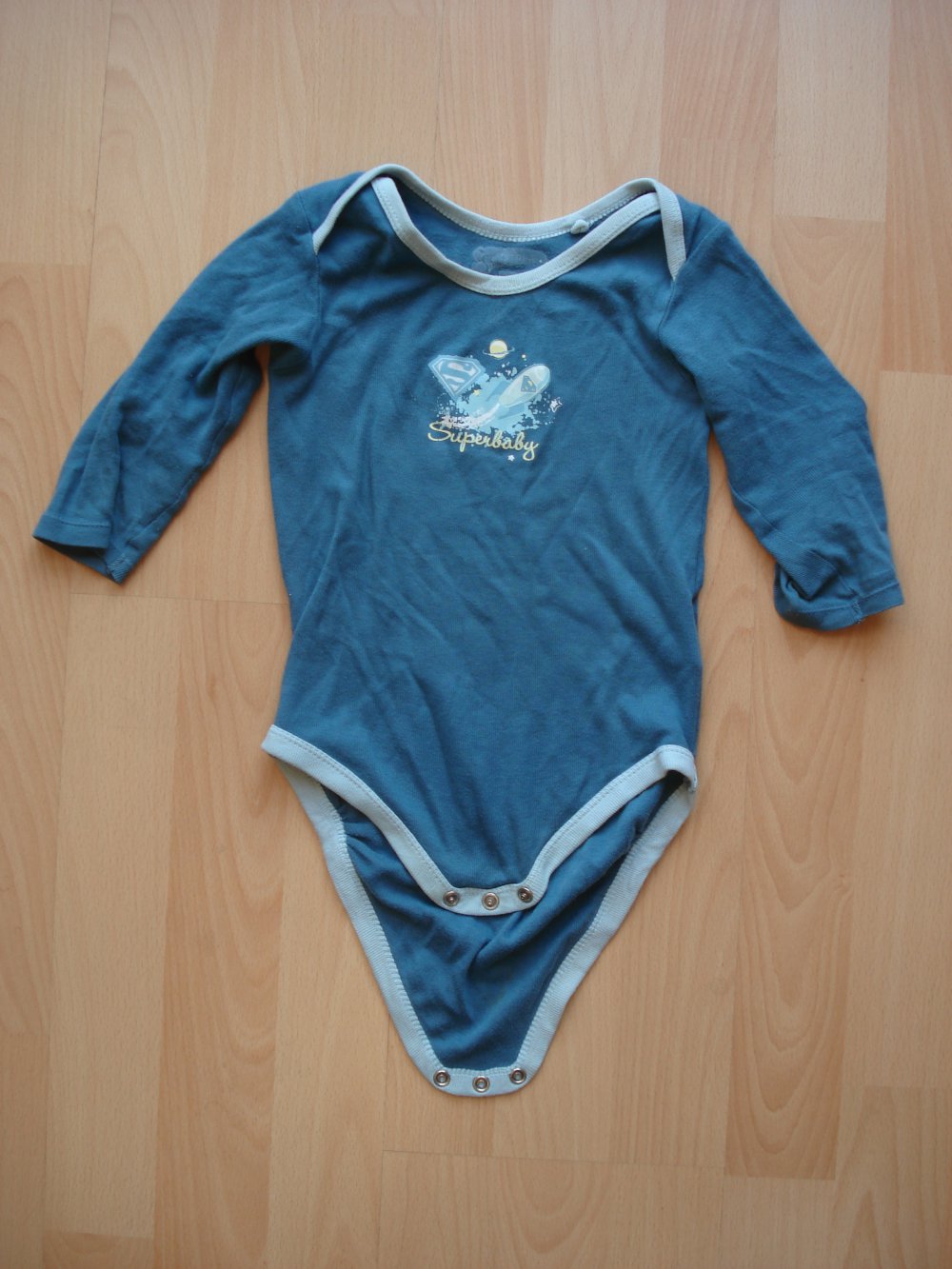 blauer Langarm-Body Superbaby