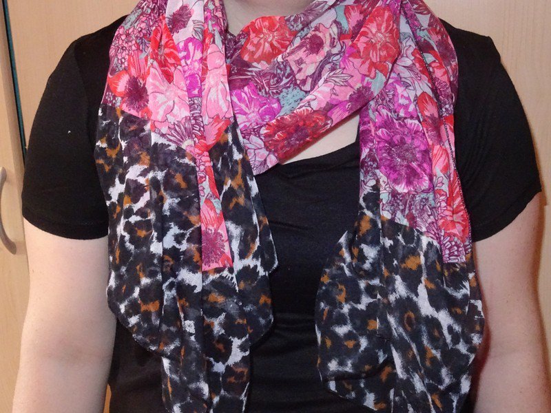 H&M Schal Tuch pink, rosa leoprint 