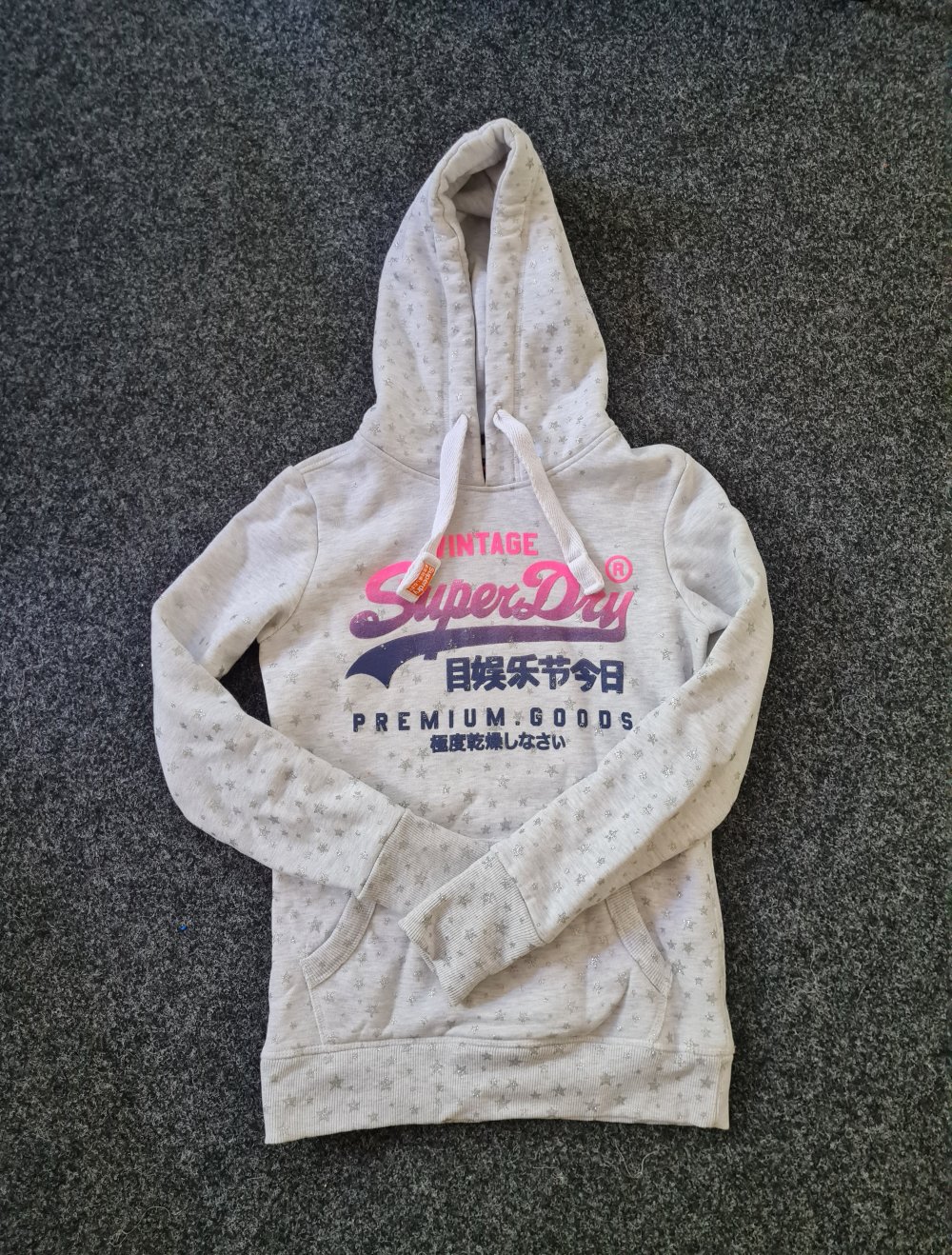 Grauer Superdry Hoodie Sternchen