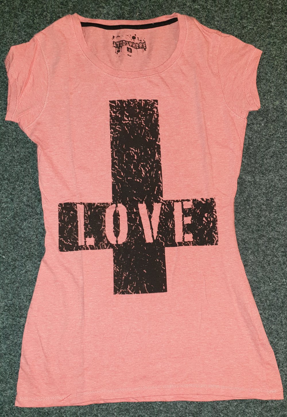 Korallfarbenes Shirt mit Print 