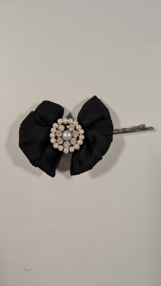 Schwarze Schleifen Haarspange 