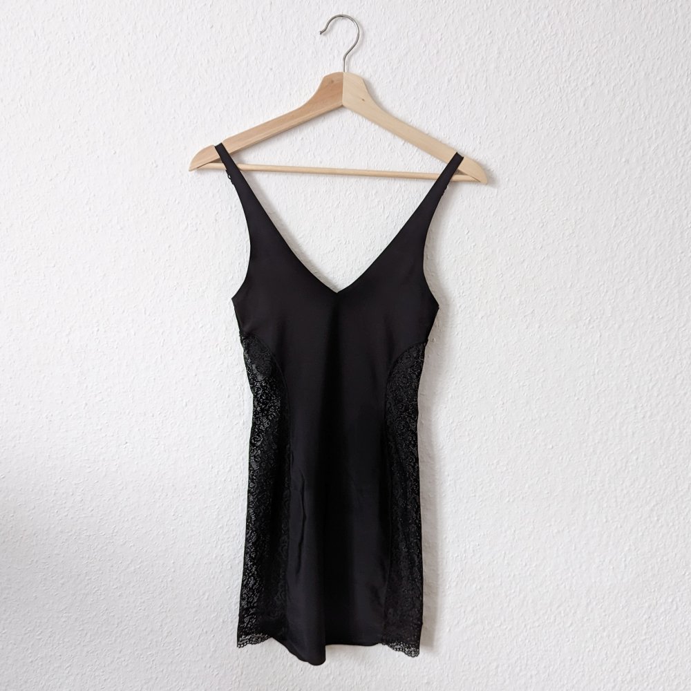 schwarz Shapedress Kleid sexy Lingerie Slip Dress Negligee Nachtkleid Nachthemd Partykleid
