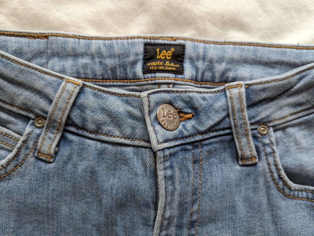 Lee IVY High Waist Skinny Jeans Distressed Ripped Damenjeans Slim Stretch Denim hellblau blau