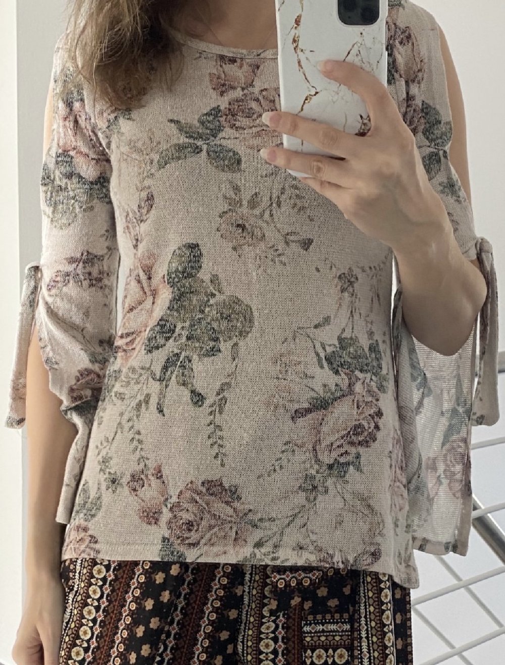 leichter Blumen-Pullover 36/S