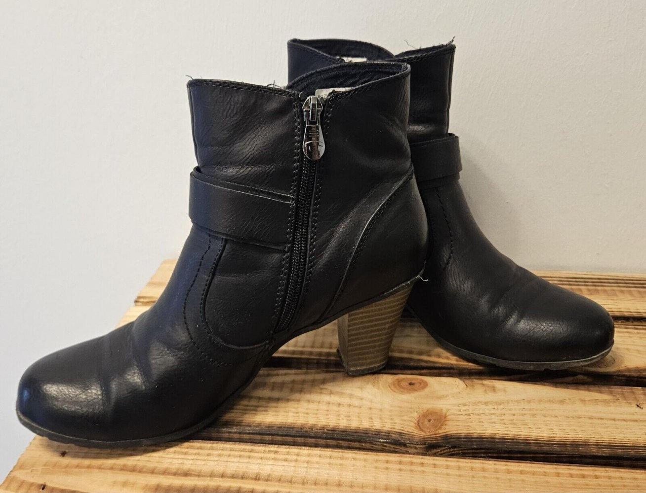 Trendy Damen Stiefelette (Tom Tailor) Gr. 39 black Absatzhöhe 6cm
