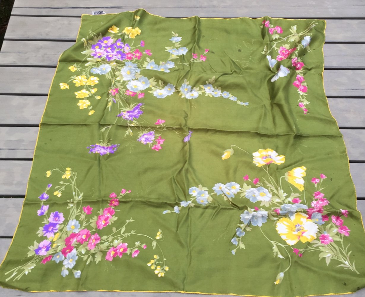 VINTAGE Seidentuch BLUMEN floral