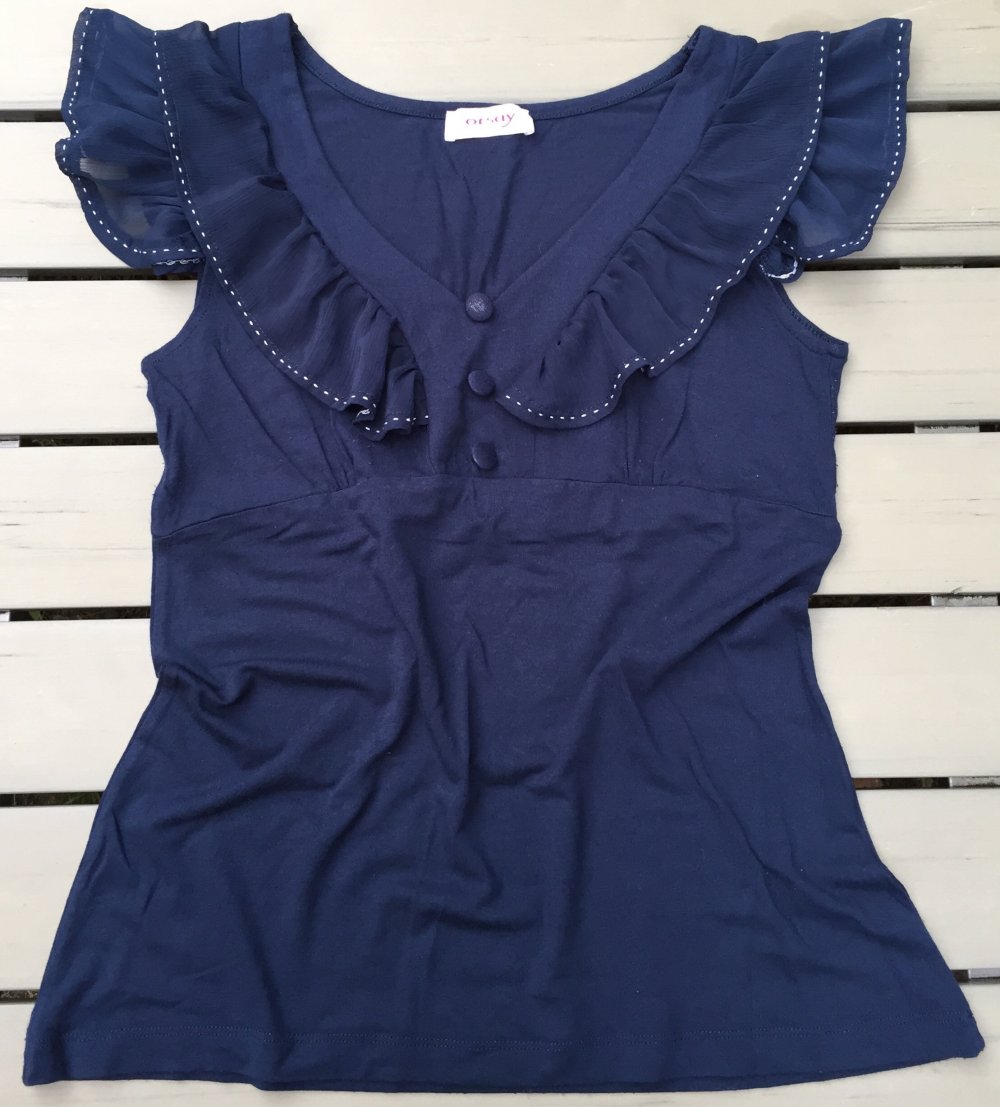 ORSAY Rüschen SHIRT Bluse VOLANTS Gr. M