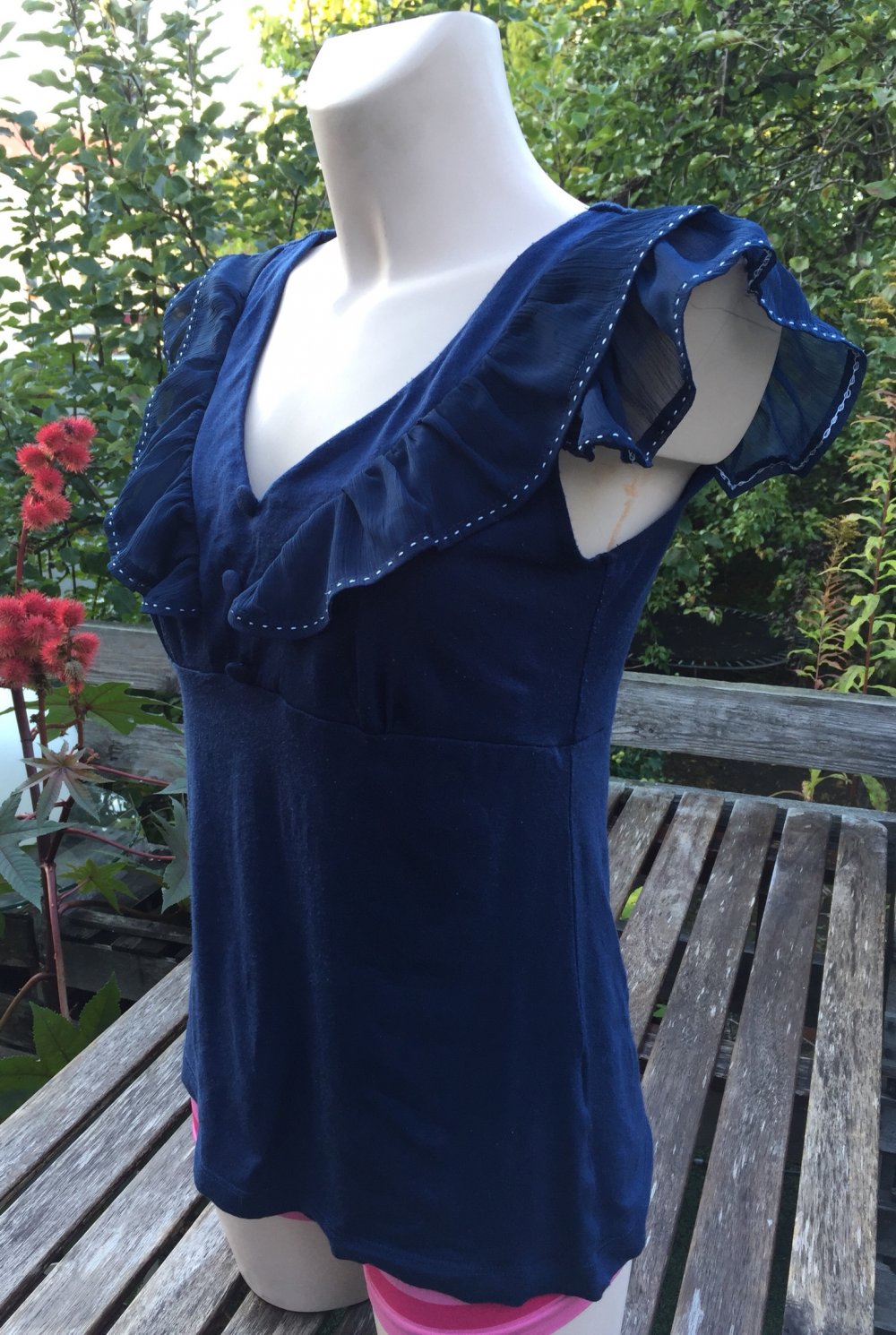 ORSAY Rüschen SHIRT Bluse VOLANTS Gr. M