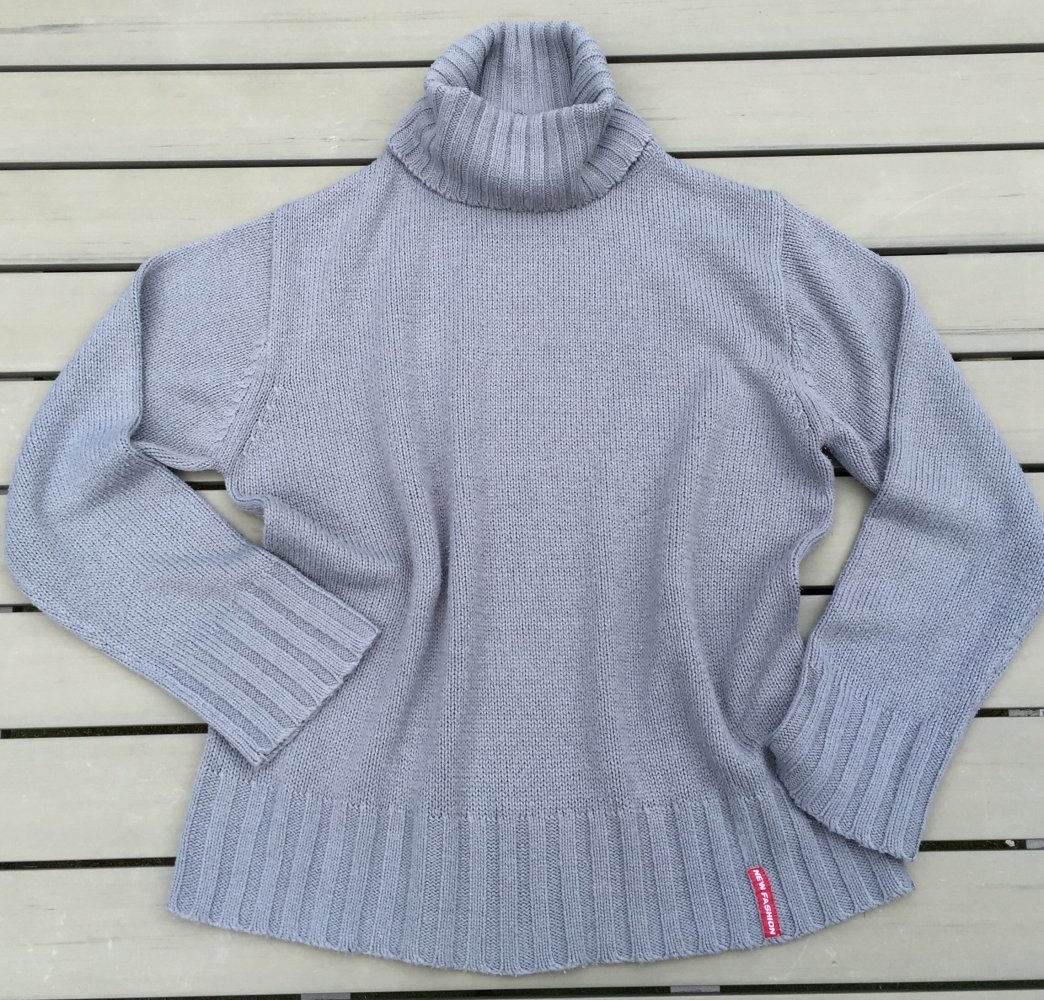 ROLLKRAGEN PULLOVER grau Gr. L