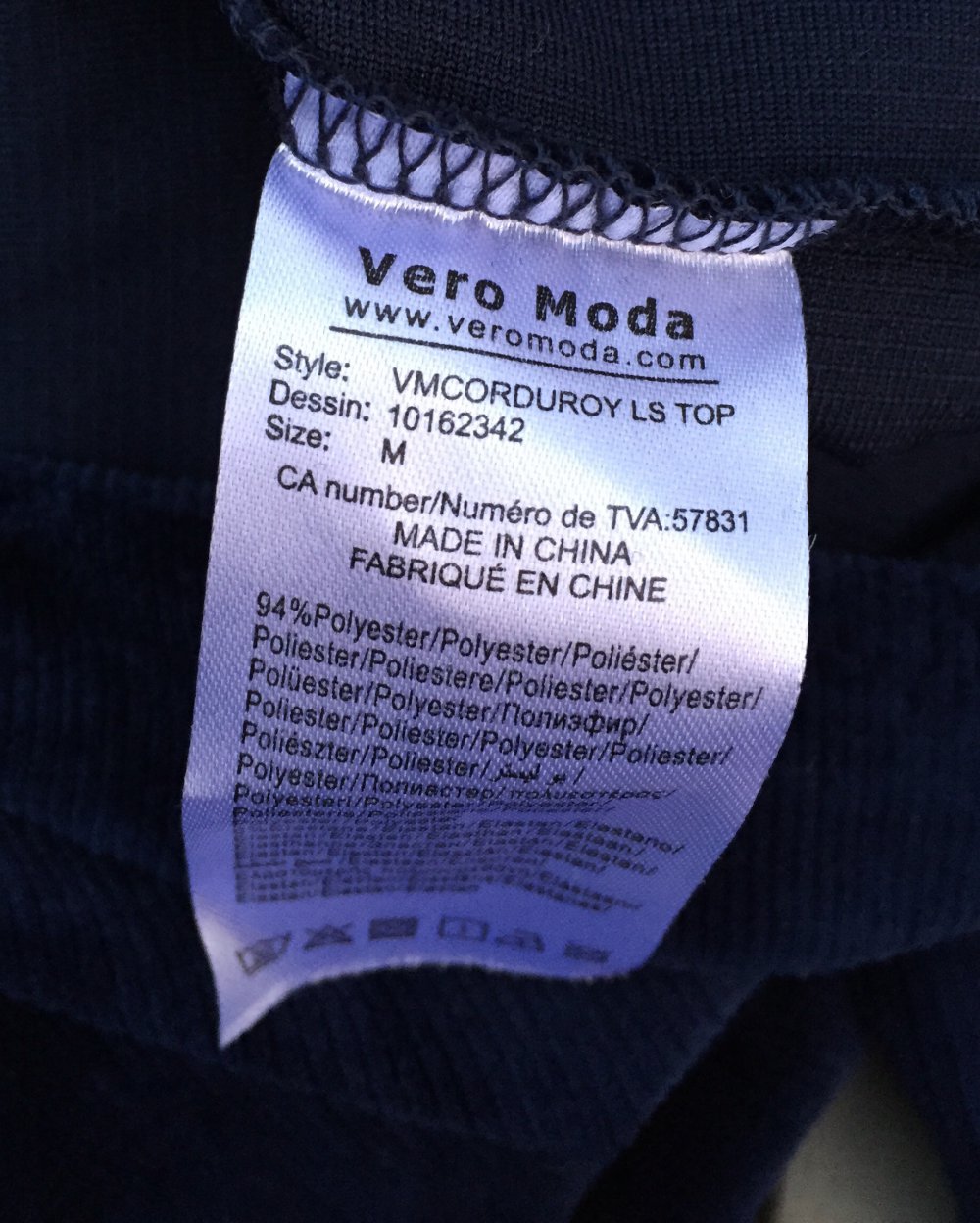NEU: VERO MODA Longsleeve Top dunkelblau Gr. M