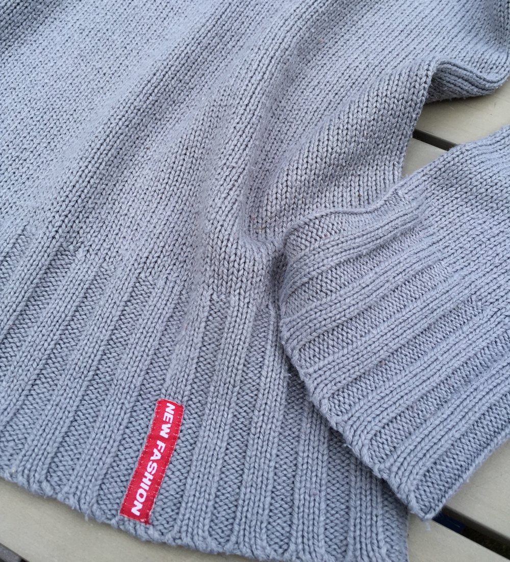 ROLLKRAGEN PULLOVER grau Gr. L