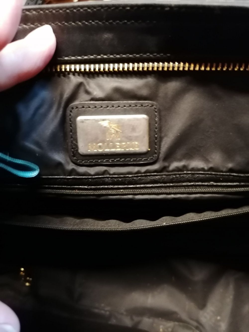 Handtasche Shopper groß Maison Mollerus schwarz lange Henkel 