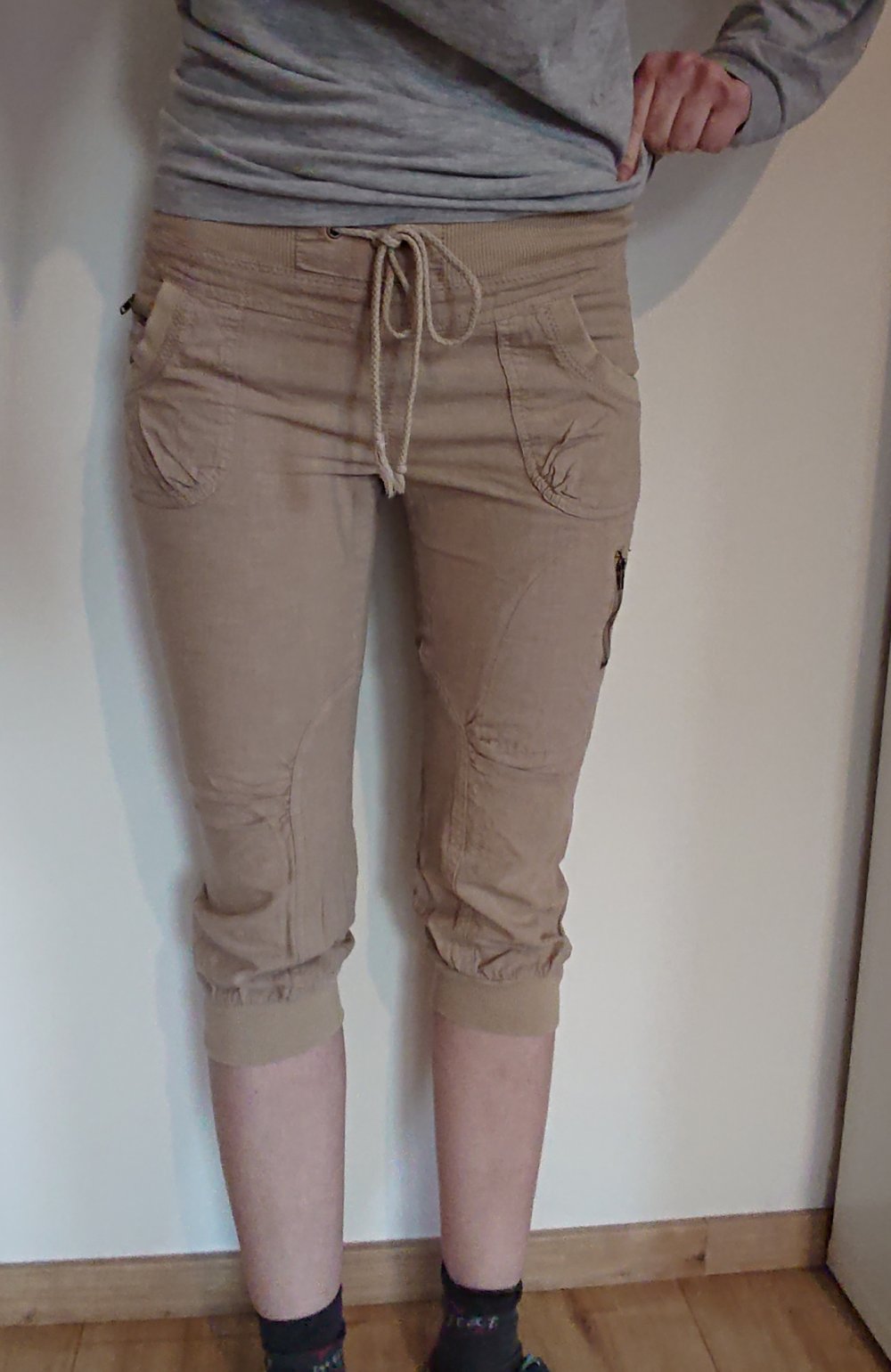 Cargo 3/4 Capri Leinen Shorts