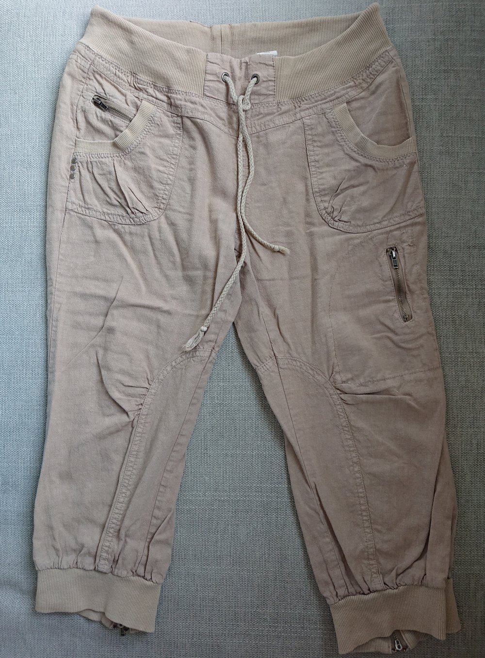 Cargo 3/4 Capri Leinen Shorts