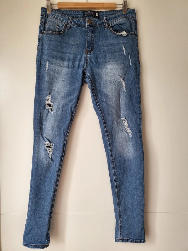 Röhrenjeans in Trashed-Look Gr. 29