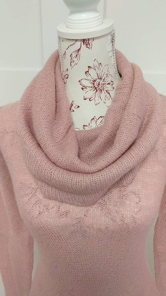 Pullover von Mohito in rosé mit Wasserfall-Ausschnitt, XS/S