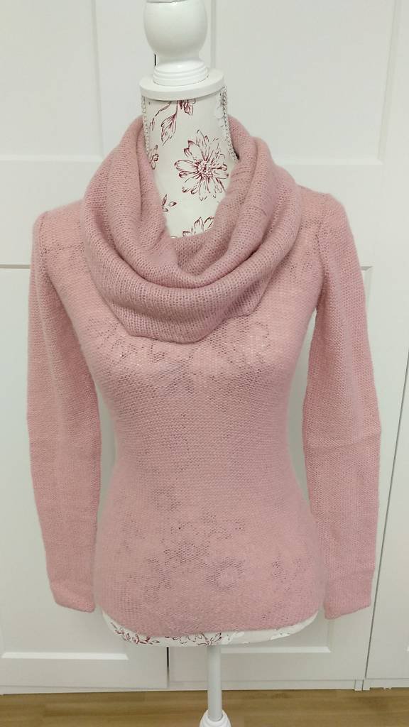 Pullover von Mohito in rosé mit Wasserfall-Ausschnitt, XS/S