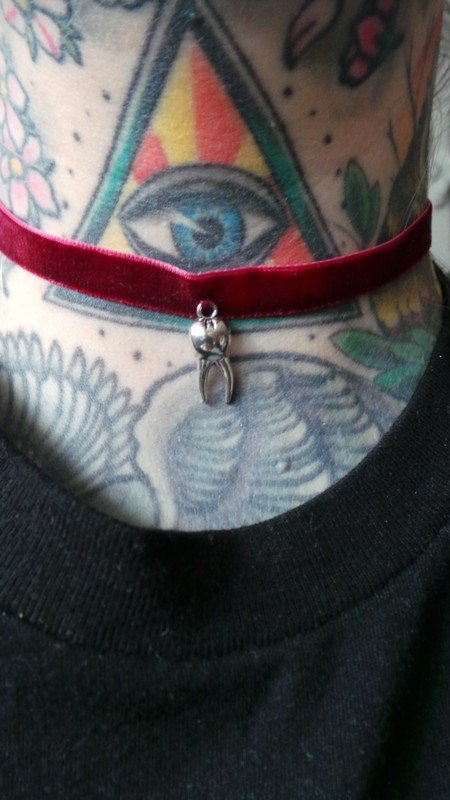 Halsband Zahn Choker Samtband Gohtic Samt Witch