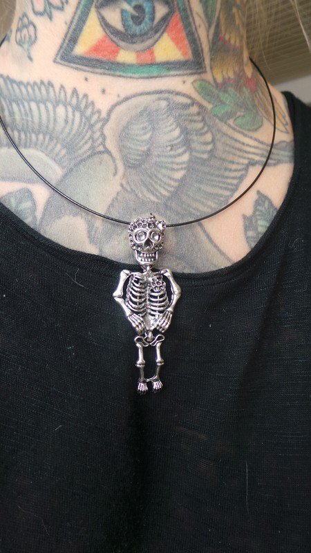 Kette Skelett Lady Halsreif Skull Bones Halloween