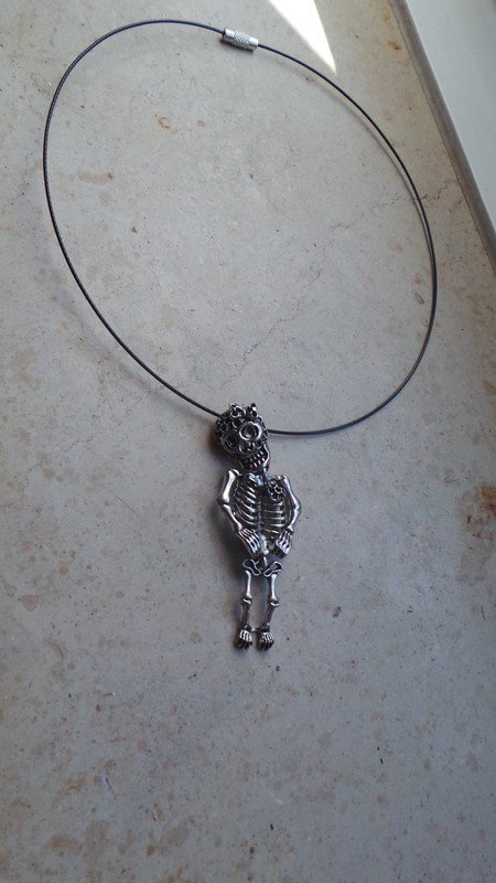 Kette Skelett Lady Halsreif Skull Bones Halloween