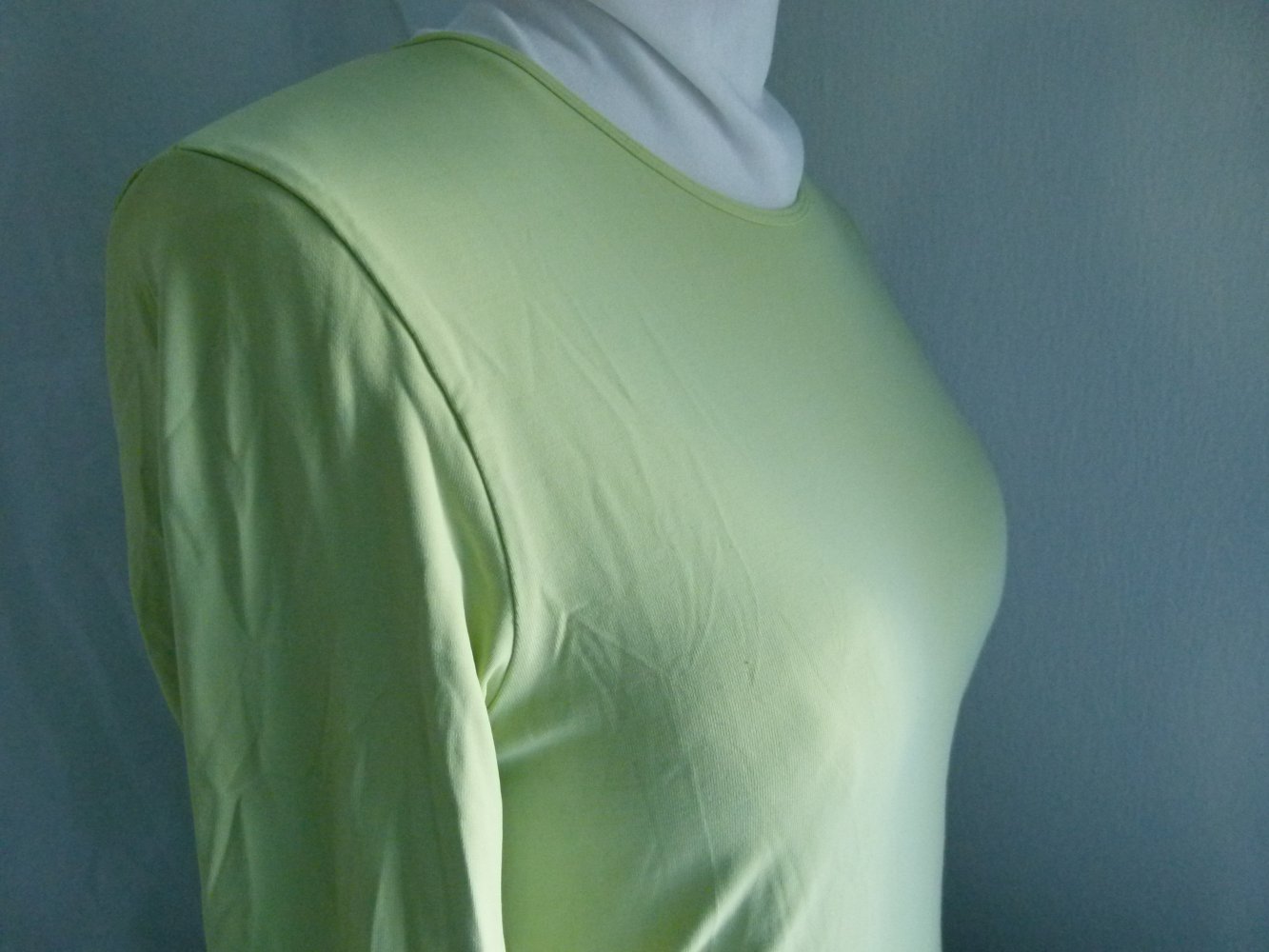 Langarm Basic Shirt, hellgrün pastell, Stretch, Mori Boho Goa Festival Lagenlook Sport Yoga