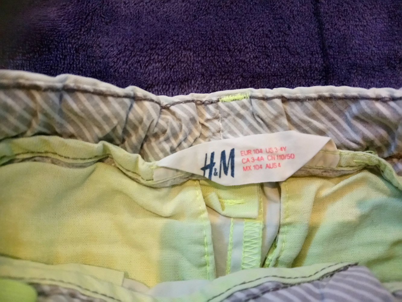 Shorts gelbgrün neon 104 H&M