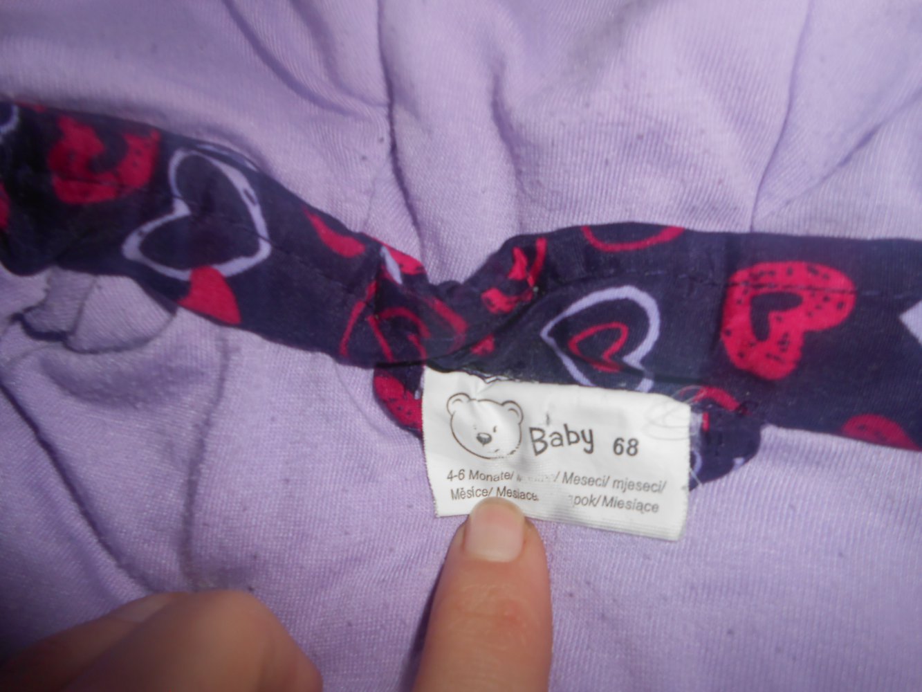 Schneeanzug mit Füße lila Herz 68 ergee kik