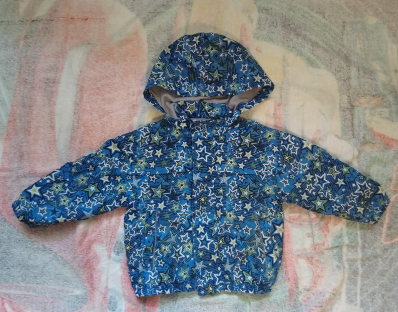 Übergangsjacke 92 blau Sterne okay Herbst Frühling