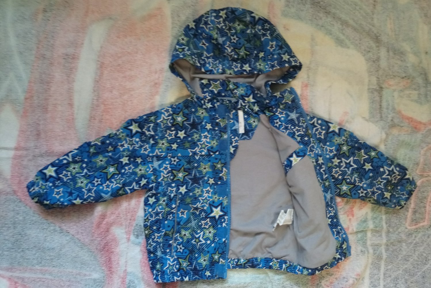 Übergangsjacke 92 blau Sterne okay Herbst Frühling