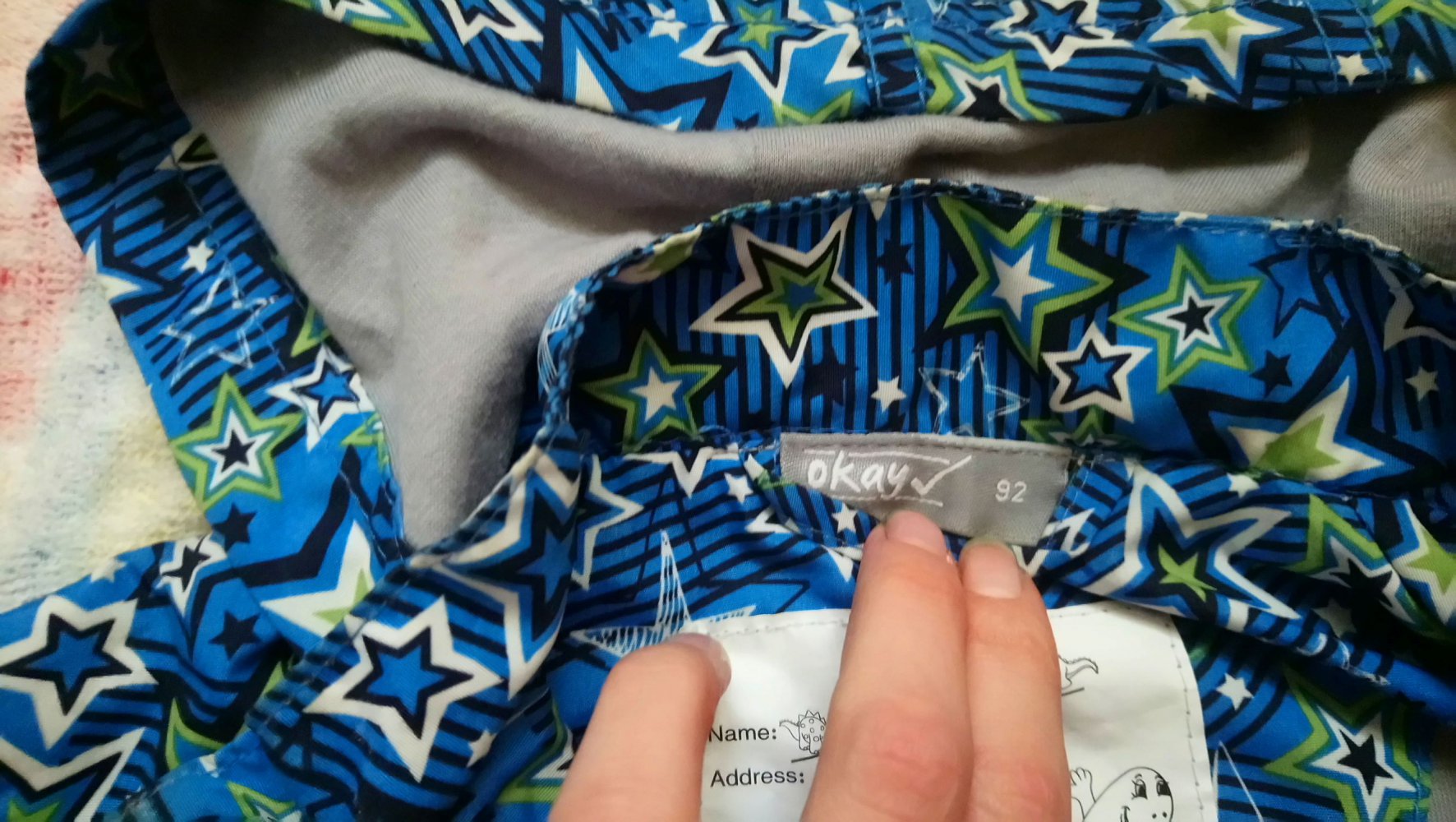 Übergangsjacke 92 blau Sterne okay Herbst Frühling