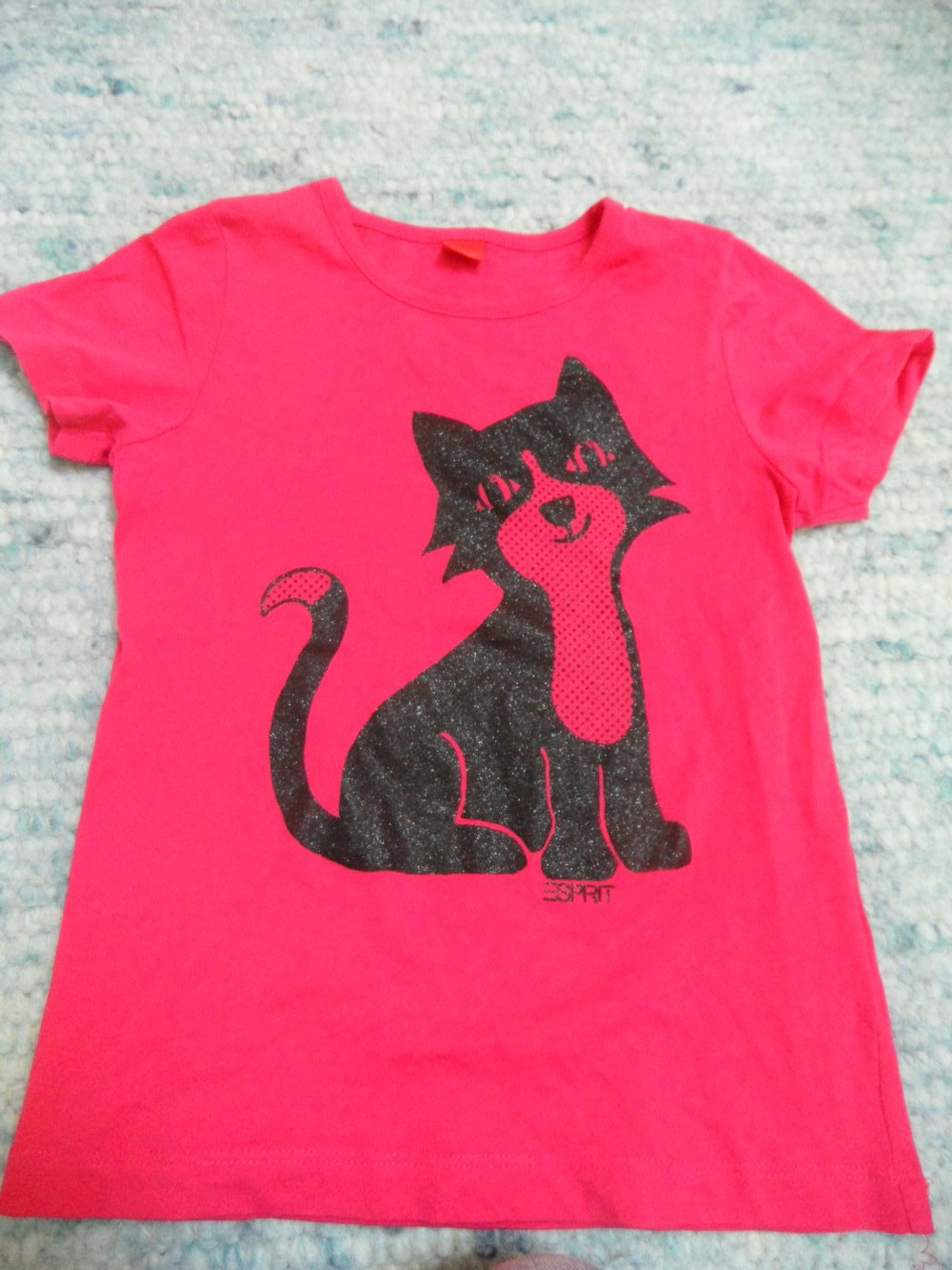 Esprit T-Shirt mit Glitzerkatze Katze 116/122