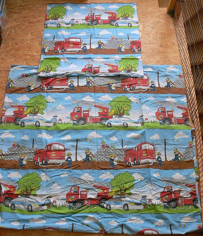 Kinder Bettwäsche - Feuerwehr - 135x200, 80x80 - 100% BW