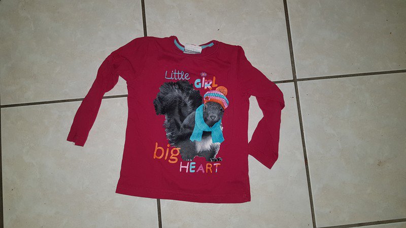 Langarmshirt Gr 104 Kleines Loch Rückseite