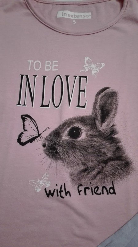 Doppelpack Tiershirts - Kaninchen und Kätzchen Gr. 98/104