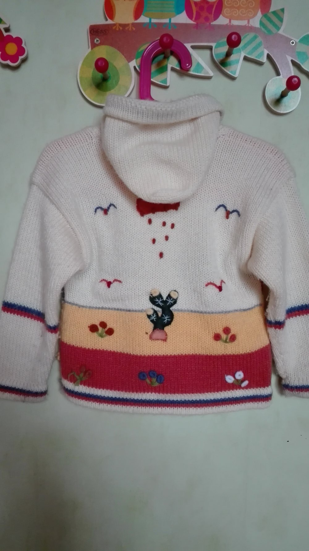 wunderschöne Strickjacke mit Naturmotiven ca. Gr. 98